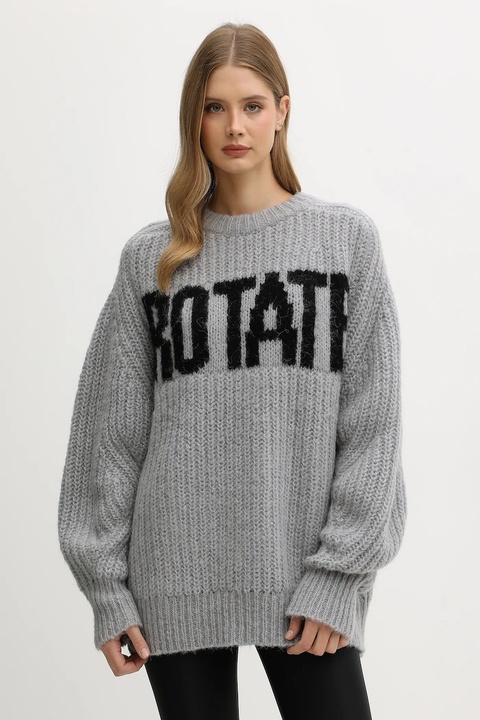 Rotate sweter z dodatkiem wełny damski kolor szary 114641039 - zdjęcie produktu nr 1