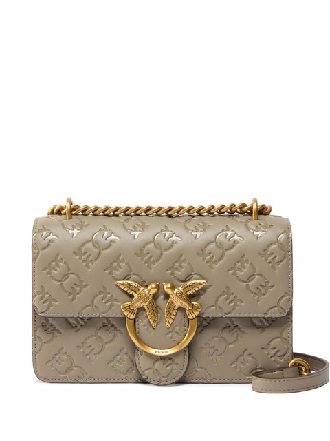 PINKO mini Love Bag embossed cross body bag - Brown - zdjęcie produktu nr 1