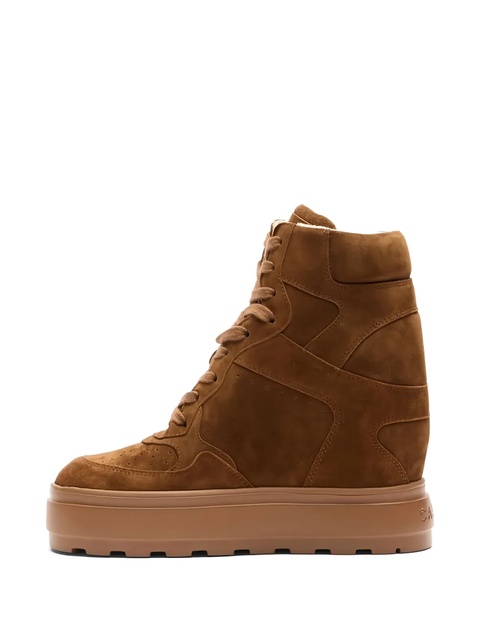 Casadei 80mm lace-up wedge-heel sneakers - Brown - zdjęcie produktu nr 2