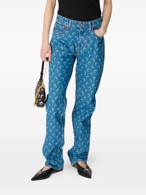 Marine Serre Moon Laser straight jeans - Blue - zdjęcie produktu nr 1