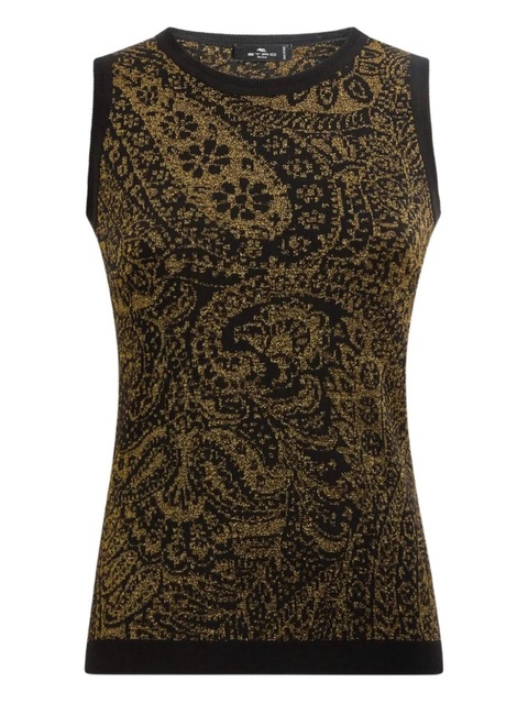 ETRO sleevless paisley-motif top - Black - zdjęcie produktu nr 1