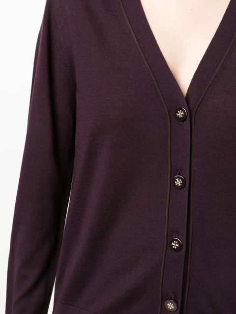 Tory Burch fine-knit V-neck cardigan - Red - zdjęcie produktu nr 2