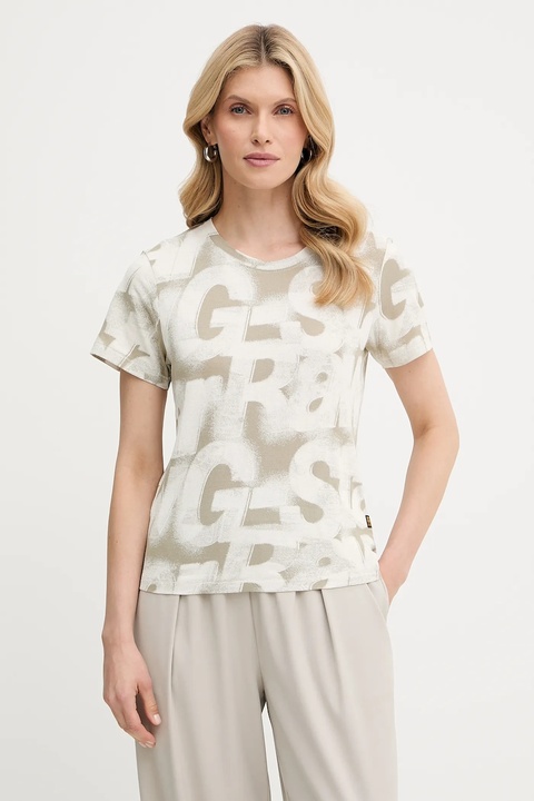 G-Star Raw t-shirt bawełniany damski kolor zielony D26066-C565 - zdjęcie produktu nr 1