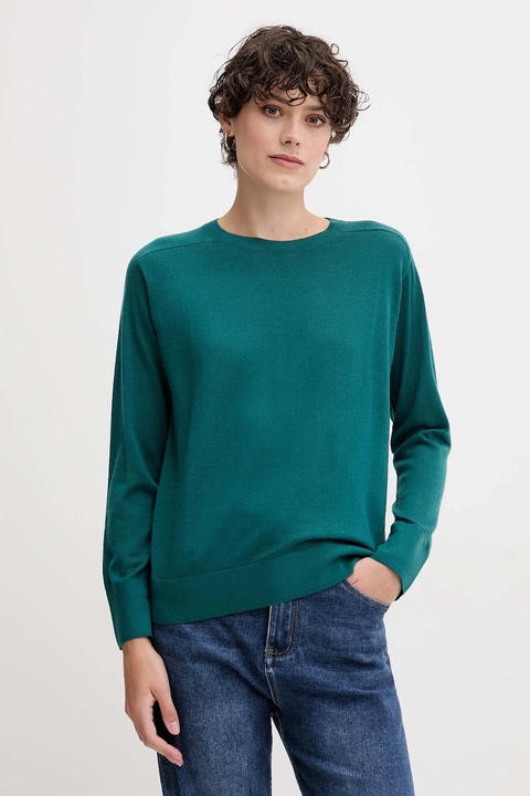 United Colors of Benetton sweter wełniany damski kolor zielony lekki 11AHD10CV - zdjęcie produktu nr 1