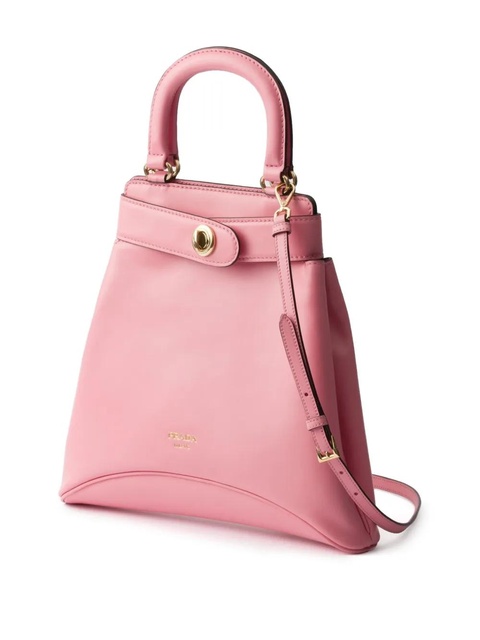 Prada logo-stamp leather tote bag - Pink - zdjęcie produktu nr 2