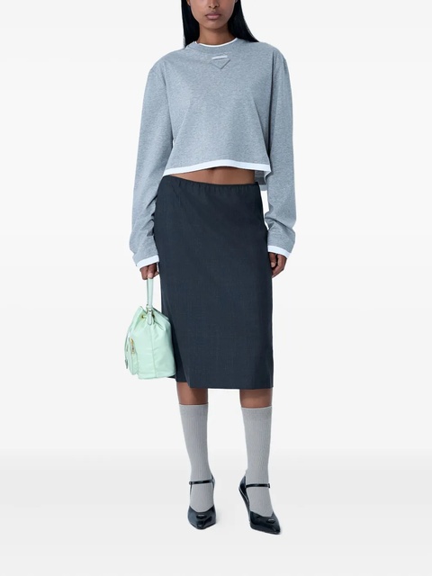 Prada triangle-patch crop top - Grey - zdjęcie produktu nr 2