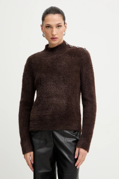 Morgan sweter damski kolor brązowy z golfem MFENNY - zdjęcie produktu nr 1