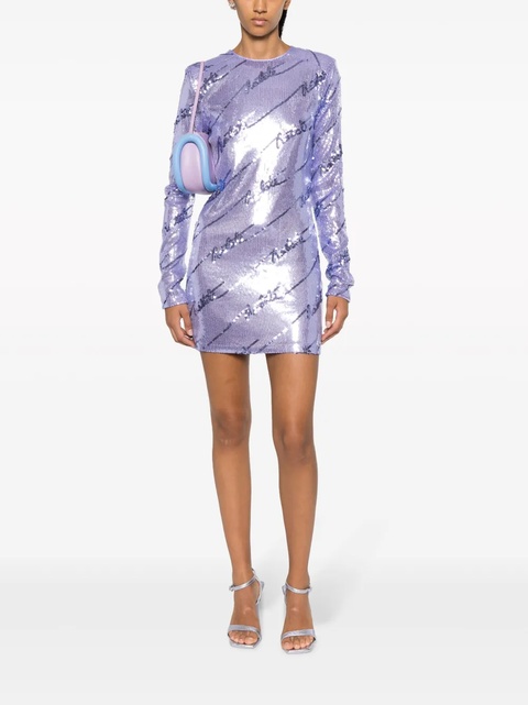 ROTATE BIRGER CHRISTENSEN logo-embellished sequin minidress - Purple - zdjęcie produktu nr 1