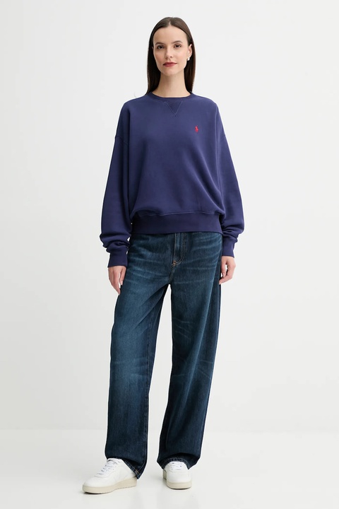 Polo Ralph Lauren bluza bawełniana damska kolor granatowy gładka 211972697 - zdjęcie produktu nr 2