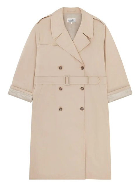 MM6 Maison Margiela double-breasted belted trench coat - Neutrals - zdjęcie produktu nr 1