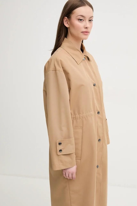 United Colors of Benetton trencz damski kolor zielony przejściowy oversize 241XDN07I - zdjęcie produktu nr 2