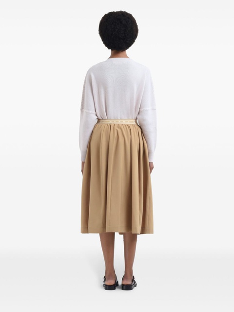 Marni logo-waistband midi skirt - Neutrals - zdjęcie produktu nr 2