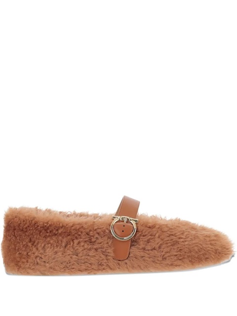 Ferragamo shearling ballet flats - Brown - zdjęcie produktu nr 1