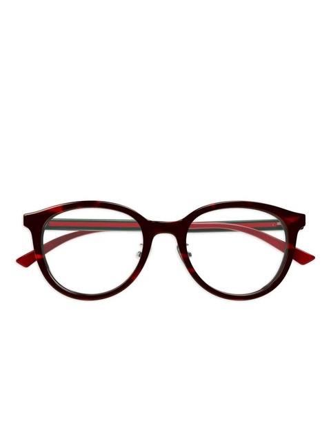 Gucci Eyewear web-stripe round-frame glasses - Black - zdjęcie produktu nr 1