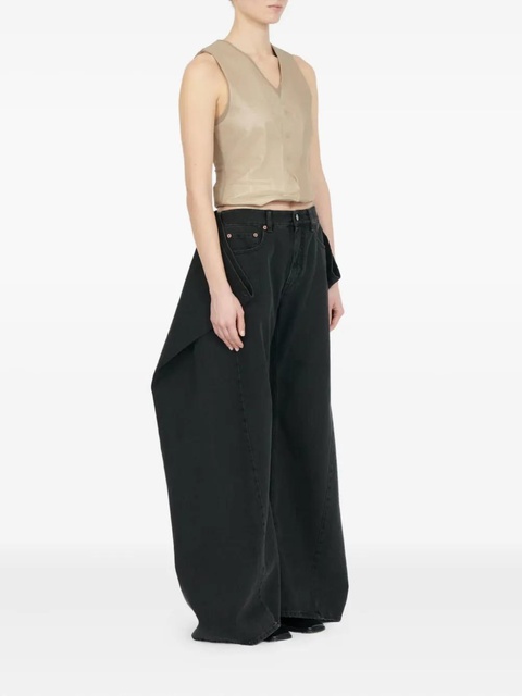 MM6 Maison Margiela satin button-up waistcoat - Neutrals - zdjęcie produktu nr 1