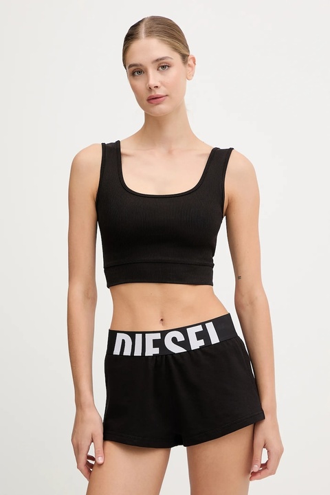 Diesel szorty ARIANNA-D-POP damskie kolor czarny gładkie high waist A17659.0IKBJ - zdjęcie produktu nr 1