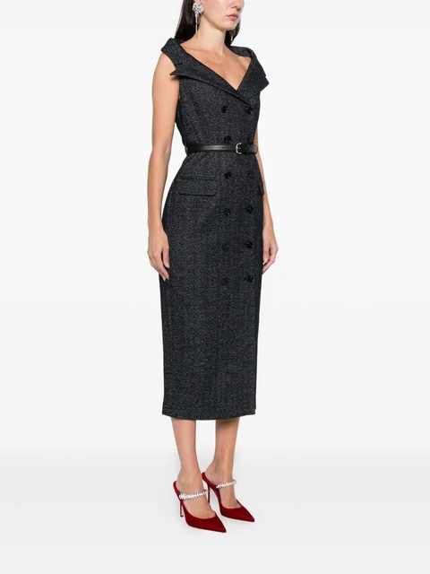 Self-Portrait double-breasted belted midi dress - Blue - zdjęcie produktu nr 2