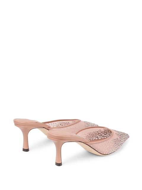 Jimmy Choo 65mm crystal-embellished mules - Pink - zdjęcie produktu nr 2