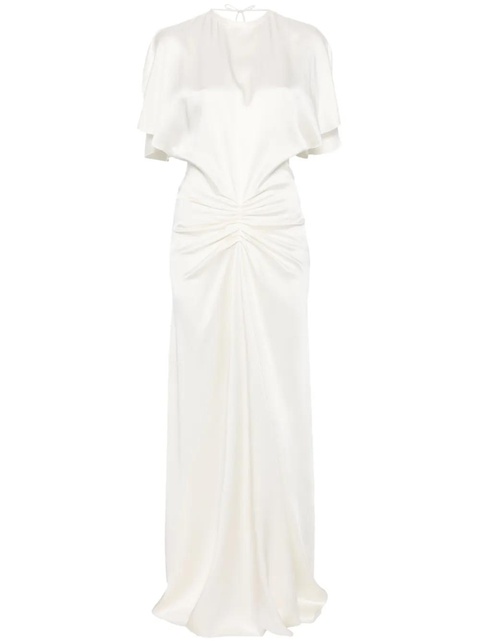 Victoria Beckham gathered-waist floor-length dress - Neutrals - zdjęcie produktu nr 1