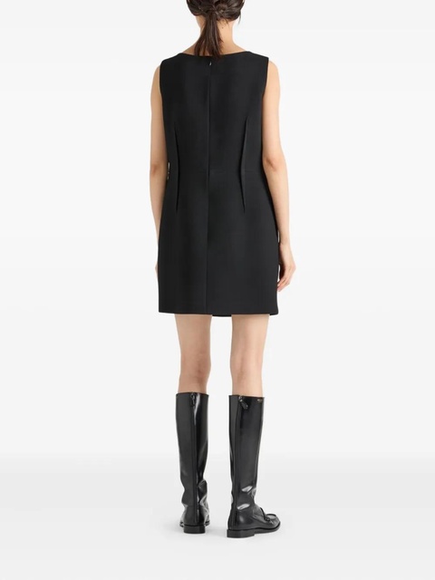 Prada bow-detail pleated mini dress - Black - zdjęcie produktu nr 2