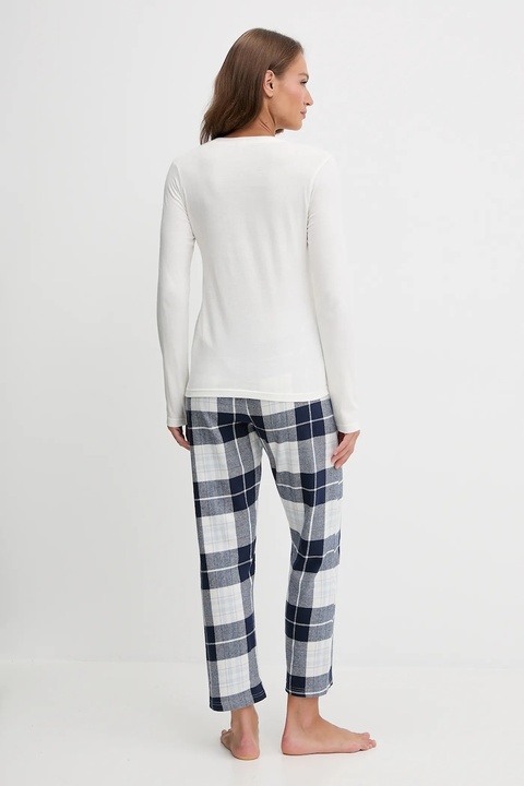 Fila piżama bawełniana damska kolor beżowy bawełniana FPW4223 - zdjęcie produktu nr 2