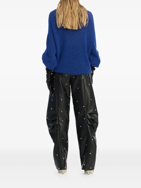 ROTATE BIRGER CHRISTENSEN logo-patch sweater - Blue - zdjęcie produktu nr 1