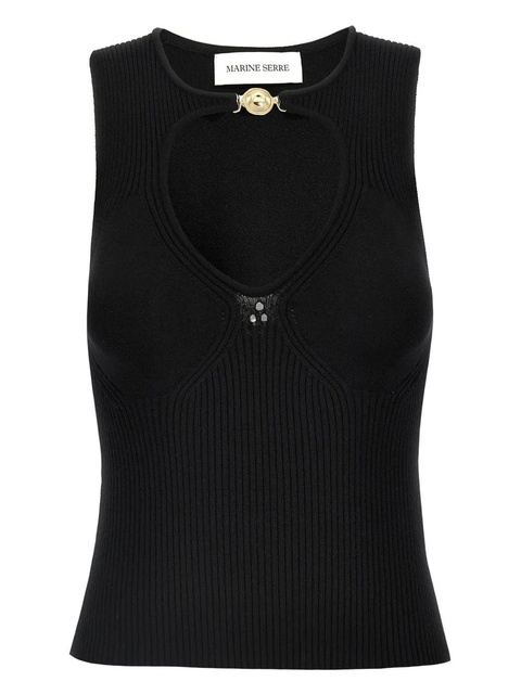 Marine Serre open-knit tank top - Black - zdjęcie produktu nr 1
