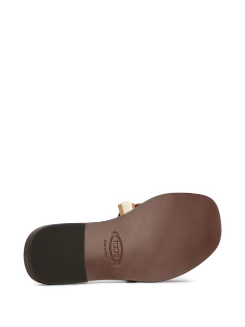 Tod's embroidered-strap leather sandals - Gold - zdjęcie produktu nr 2