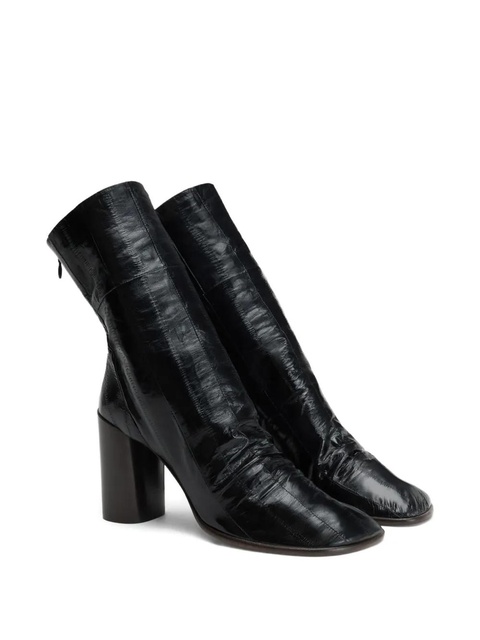 LEMAIRE 80mm Glove Eel leather block-heel boots - Black - zdjęcie produktu nr 2