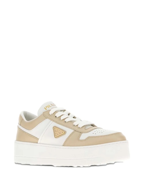 Prada leather panelled platform sneakers - White - zdjęcie produktu nr 2
