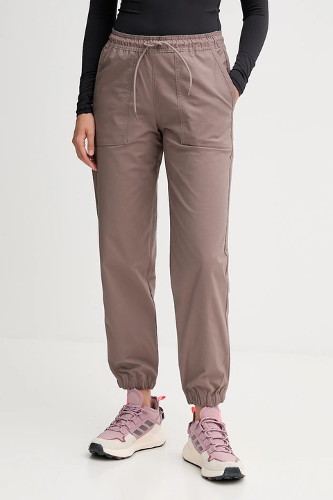 Columbia spodnie ROC Ripstop damskie kolor brązowy high waist 2135771 - zdjęcie produktu nr 2