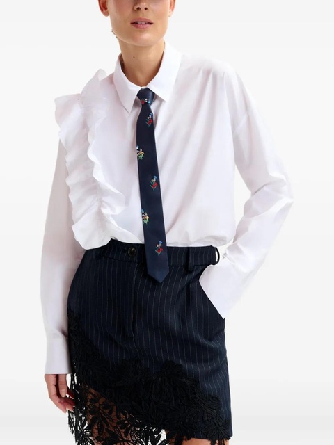 Essentiel Antwerp ruffle-detail cotton shirt - White - zdjęcie produktu nr 2