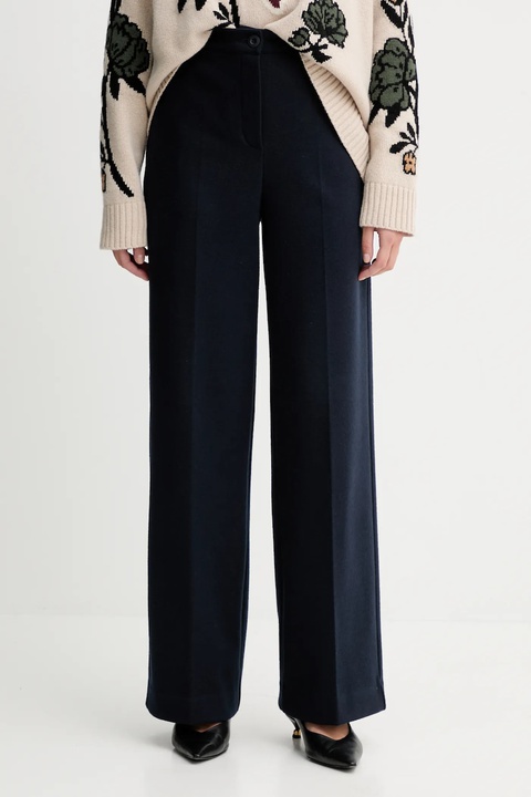 Weekend Max Mara spodnie ZELOTA damskie kolor granatowy szerokie high waist 2525786012600 - zdjęcie produktu nr 1