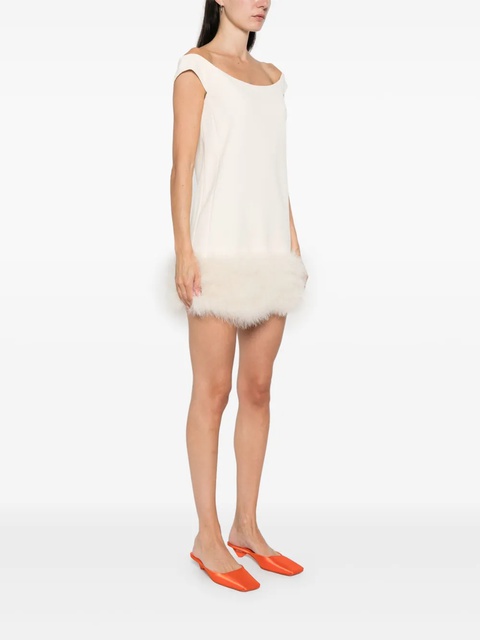 Blumarine feather-embellished mini dress - Neutrals - zdjęcie produktu nr 2