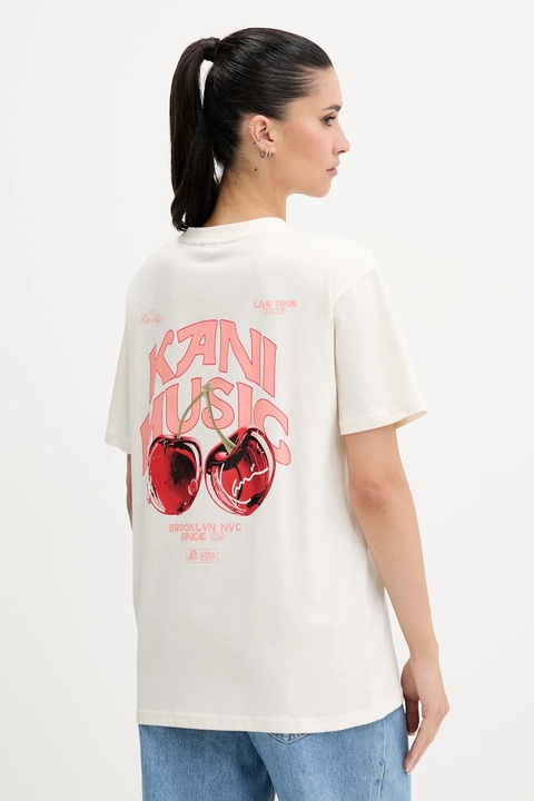 Karl Kani t-shirt bawełniany damski kolor beżowy PD00005460 - zdjęcie produktu nr 1