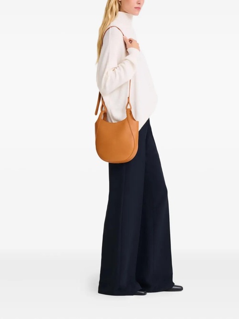 Longchamp small Le Foulonné grained-leather crossbody bag - Brown - zdjęcie produktu nr 1