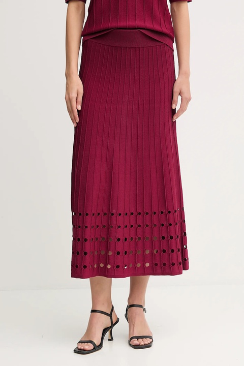 Dkny spódnica kolor bordowy midi rozkloszowana P5ERAX08 - zdjęcie produktu nr 1