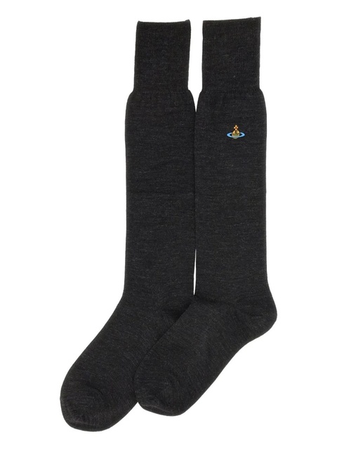 Vivienne Westwood Orb embroidered socks - Grey - zdjęcie produktu nr 1