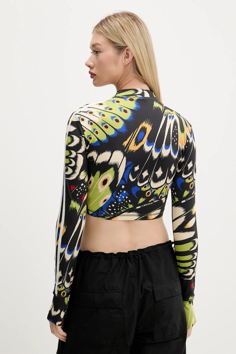 adidas longsleeve x Farm Rio damski kolor czarny z półgolfem JL8650 - zdjęcie produktu nr 2