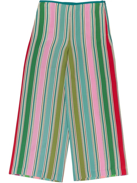 Loro Piana multicolour silk wide-leg pants - Green - zdjęcie produktu nr 1