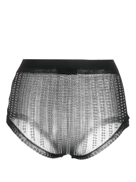 Rabanne bead-embellished high waist briefs - Black - zdjęcie produktu nr 2