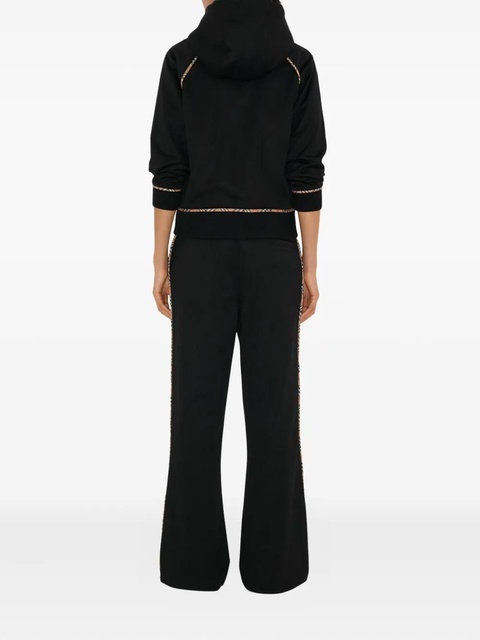 Burberry check-pattern trim track pants - Black - zdjęcie produktu nr 2