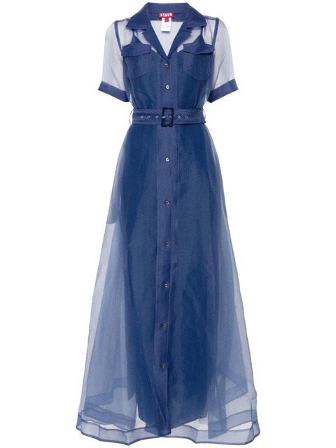 STAUD Millie belted maxi dress - Blue - zdjęcie produktu nr 1