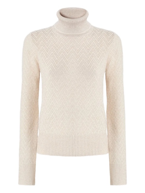 Missoni chevron-pattern turtleneck sweater - Neutrals - zdjęcie produktu nr 1
