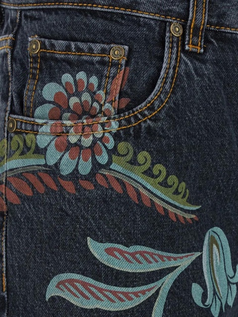 ETRO floral print straigh-leg jeans - Blue - zdjęcie produktu nr 2