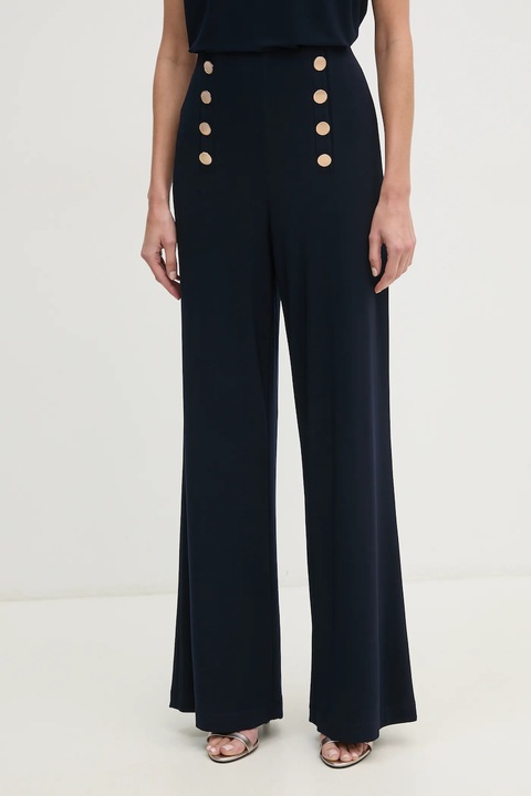 Joseph Ribkoff spodnie damskie kolor granatowy szerokie high waist 251028 - zdjęcie produktu nr 1