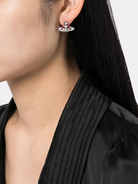 Vivienne Westwood New Diamante Heart stud earrings - Silver - zdjęcie produktu nr 2