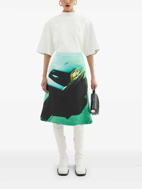 Jil Sander printed satin skirt - Green - zdjęcie produktu nr 2