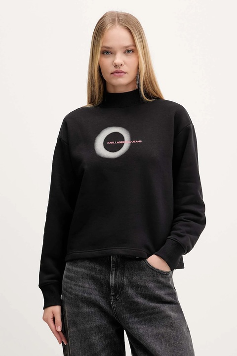 Karl Lagerfeld Jeans bluza damska kolor czarny z nadrukiem A4W20002 - zdjęcie produktu nr 1