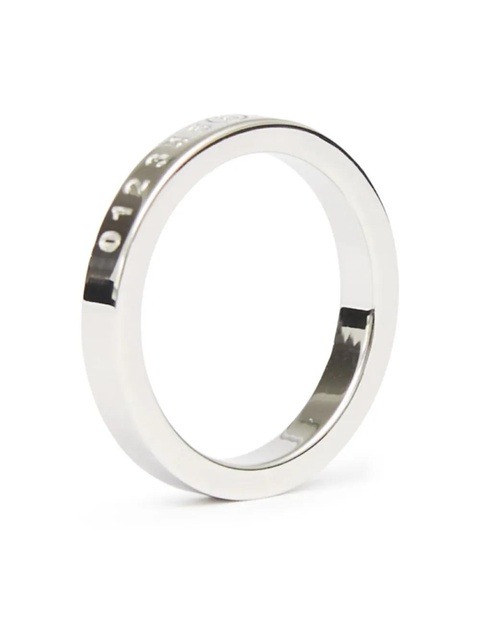 MM6 Maison Margiela Numeric engraved polished ring - Silver - zdjęcie produktu nr 1